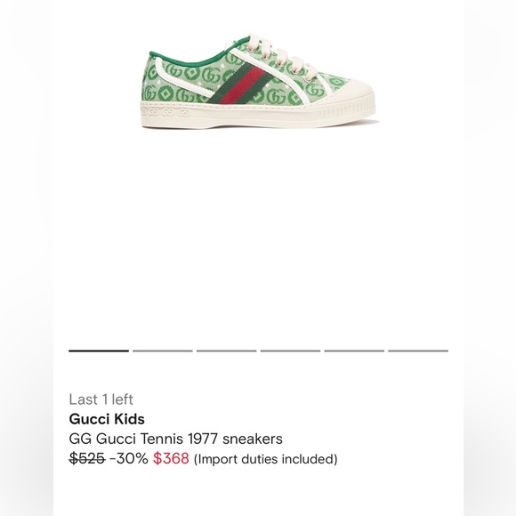 Authentic Gucci GG Kids Tennis Sneakers Size 28 - Picture 8 of 8